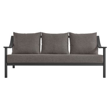 Terrace Outdoor Patio Aluminum Sofa In Carbon and Graphite