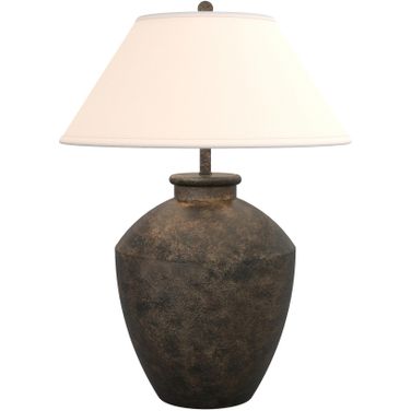 Terracotta 30.5 Inch Resin Table Lamp In Black