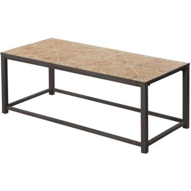 Terracotta Coffee Table With Tile Top Hammered Brown