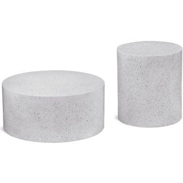 Terrazo Occasional Table Set In White