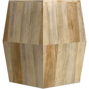 Terry Solid Mango Wood Side Table In Natural