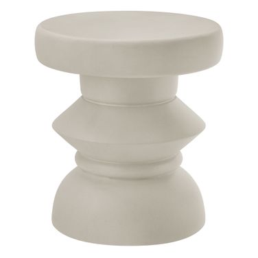 Terza Indoor - Outdoor Patio Concrete Side Table In Light Gray