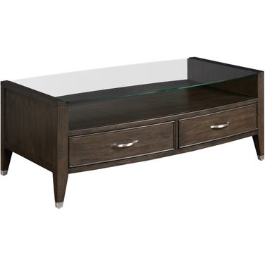 Tesha Rectangular Drawer Coffee Table In Velvet