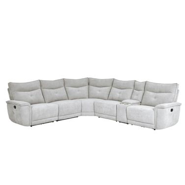 Tesoro 6-Piece Modular Reclining Sectional In Mist Gray