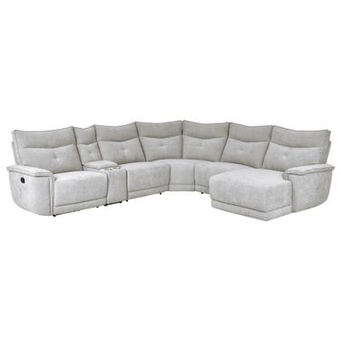 Tesoro 6-Piece Modular Reclining Sectional with Right Chaise In Gray