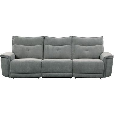 Tesoro Power Double Reclining Sofa with Power Headrests and USB Ports In Gray