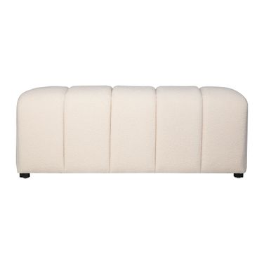 Tess Boucle Upholstered Plush Bench In Natural Cream