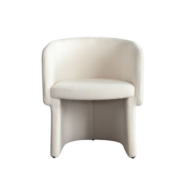 Tess Dining Chair In Elite Ivory Polyester Fabric