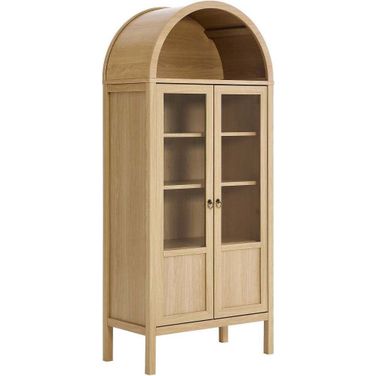Tessa Arched Storage Tall Display Cabinet In Oak