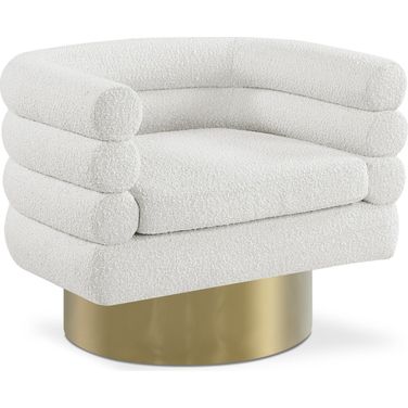 Tessa Boucle Fabric Accent Chair In Cream