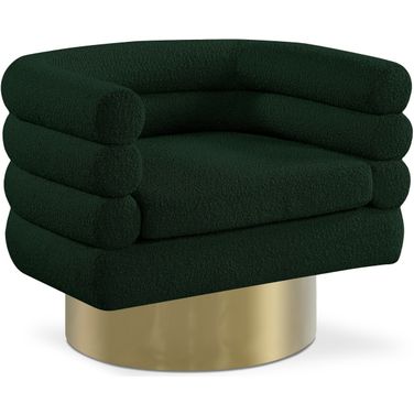 Tessa Boucle Fabric Accent Chair In Green