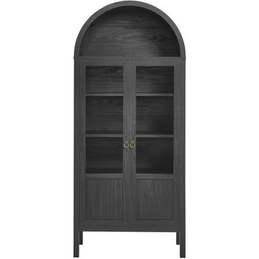 Tessa Tall Arched Storage Display Cabinet In Black