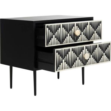 Tessie Bone Inlay Nightstand In Assorted Black