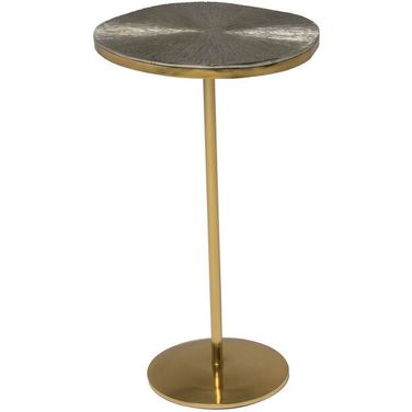Textured Accent Table In Brass and Aluminium