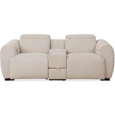 Thaddea Power Loveseat In White