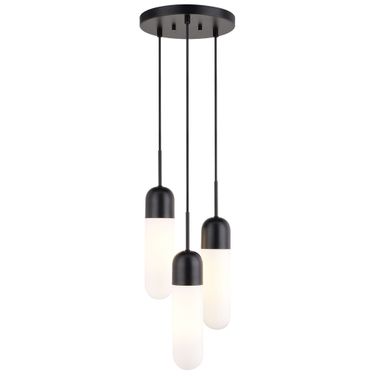 Thalia 10 Inch 3 Light Pendant In Matte Black