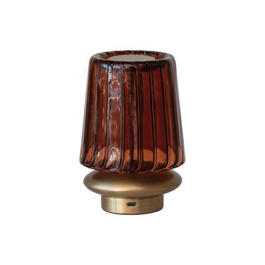 Thalia Glass and Metal LED Table Lamp with Touch Sensor In Amber