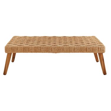 Thames Outdoor Patio Wicker Rattan Coffee Table In Natural