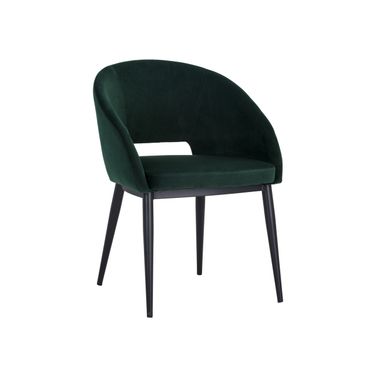 Thatcher Dining Armchair In Black and Deep Green Sky