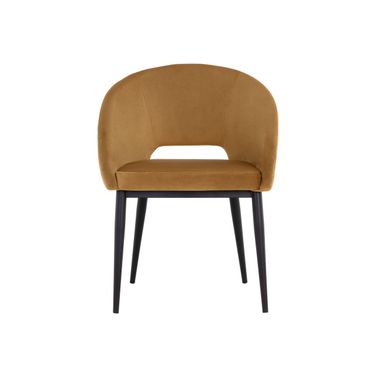 Thatcher Dining Armchair In Black and Gold Sky