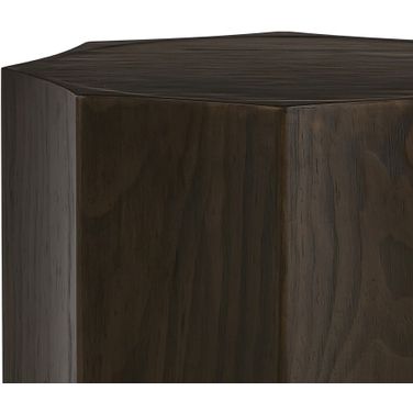 Thayer Solid Wood with Oak Veneer Modern 18 Inch End Table In Dark Brown