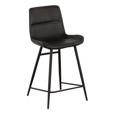 The Leather Reserve Luca Bar Stool Set of 2 In Matte Black