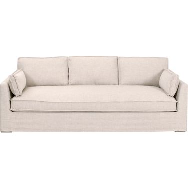 Stitch and Hand Thea Outdoor 90 Inch Taper Arm Slipcover Sofa In Twine