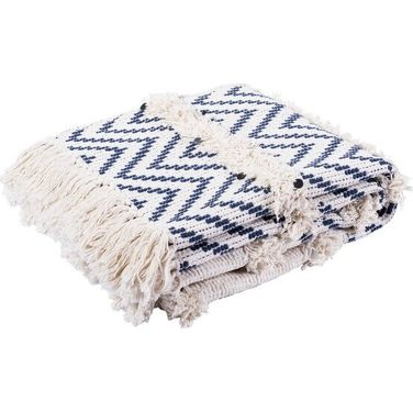Theanna Throw in Ivory and Blue