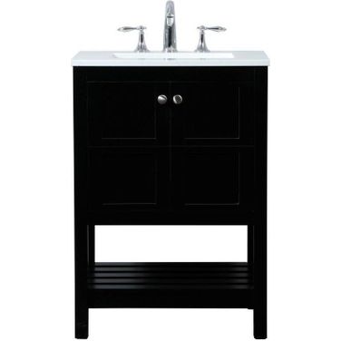 Theo 24 Inch Single Bathroom Vanity In Black
