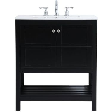Theo 30 Inch Single Bathroom Vanity In Black