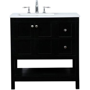 Theo 32 Inch Single Bathroom Vanity In Black