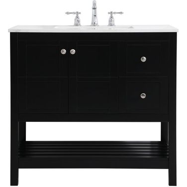 Theo 36 Inch Single Bathroom Vanity In Black