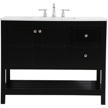 Theo 42 Inch Single Bathroom Vanity In Black