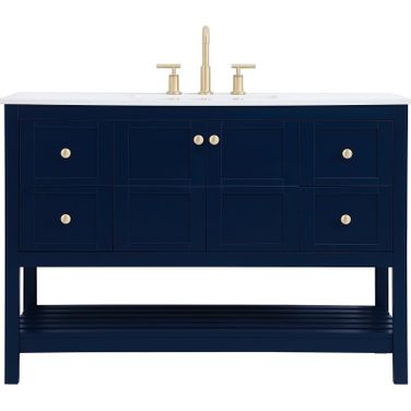 Theo 48 Inch Single Bathroom Vanity In Blue