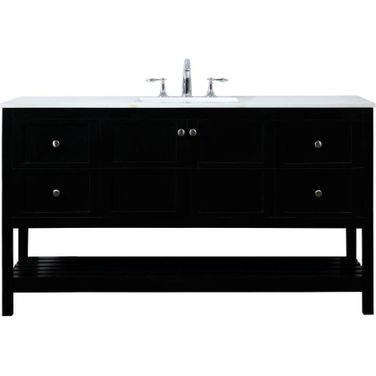 Theo 60 Inch Single Bathroom Vanity In Black