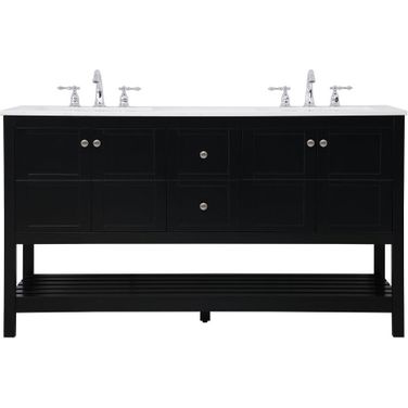 Theo 60 Inch Double Bathroom Vanity In Black