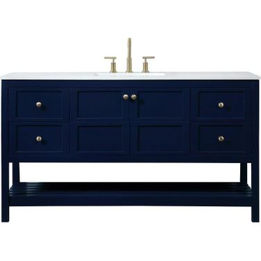 Theo 60 Inch Single Bathroom Vanity In Blue