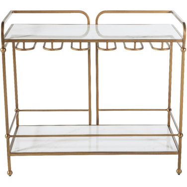 Thia Bar Console In Brushed Brass and Roman White