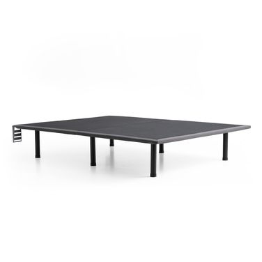 Thin Deck Twin Upholstered Platform Bed Frame In Charcoal