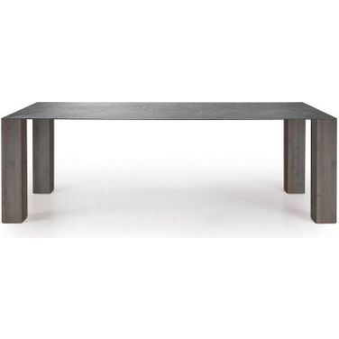 Thin Grey Ceramic Top And Ash Legs Extendable Dining Table