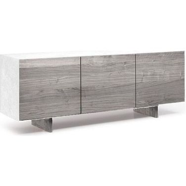 Thin White Body Grey Ash Doors Sideboard