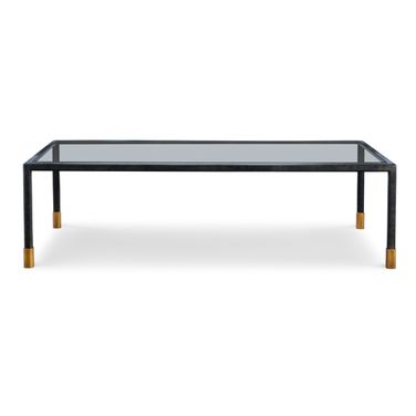 Thomas O'Brien Jennings Glass Cocktail Table In Black