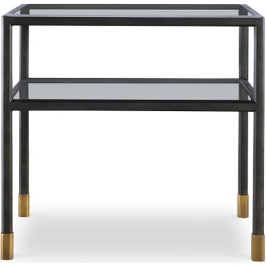 Thomas O'Brien Jennings Glass Side Table In Black