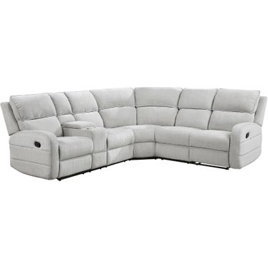 Thorne 3-Piece Reclining Sectional with Left Console In Gray
