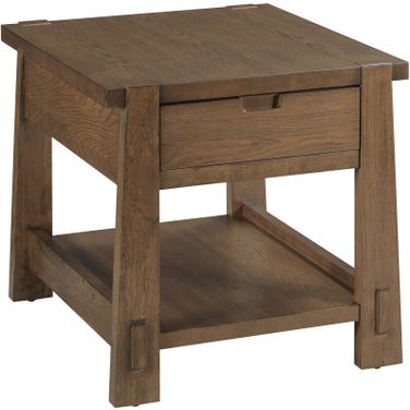 Thornton Rectangular Drawer End Table In Autumn