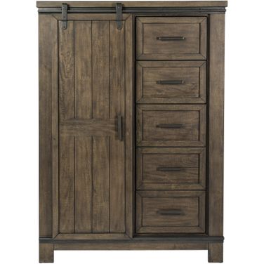 Thornwood Hills Rock Beaten Gray Sliding Door Chest