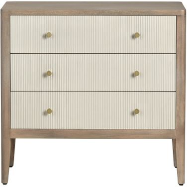 Three-Drawer Chest In Cream and Brown