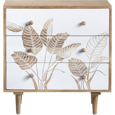 Three-Drawer Chest In White and Brown