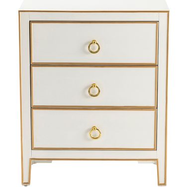 Three-Drawer Chest In White and Gold
