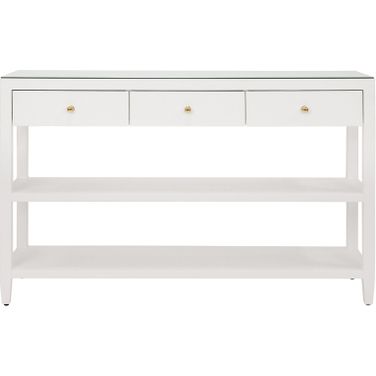 Three Drawer Console In White